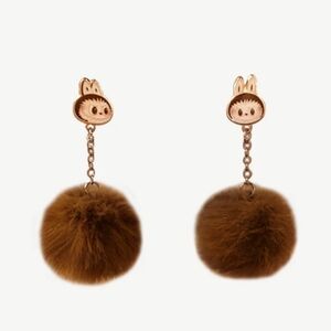 Popmart Warm Fluffy Series Labubu Pompom Earring Gift